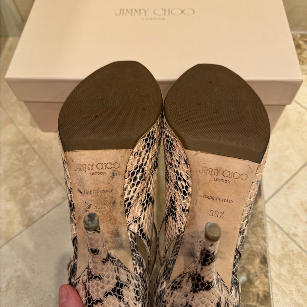 Jimmy Choo Pink Python Snake Skin Shoes - Picture 3 of 6